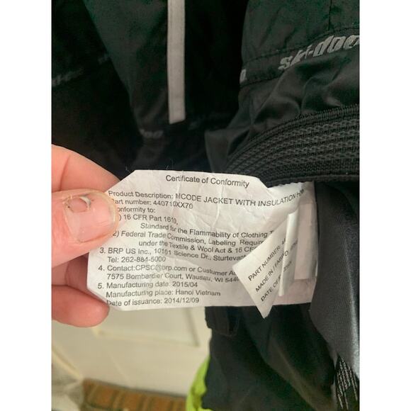 Ski-Doo Mcode jacket coat snowmobiling mens sz L ski snow - Picture 14 of 16